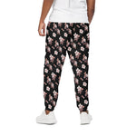 Watercolor Cherry Blossom Pattern Print Cotton Pants