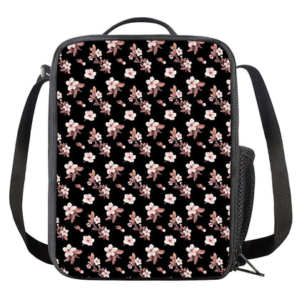 Watercolor Cherry Blossom Pattern Print Crossbody Lunch Bag