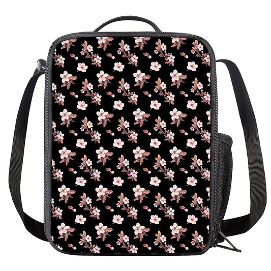 Watercolor Cherry Blossom Pattern Print Crossbody Lunch Bag