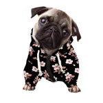 Watercolor Cherry Blossom Pattern Print Dog Zip Up Hoodie
