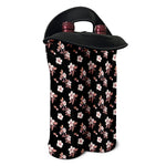 Watercolor Cherry Blossom Pattern Print Double Neoprene Wine Tote