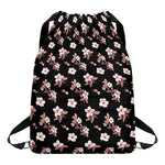 Watercolor Cherry Blossom Pattern Print Drawstring Backpack