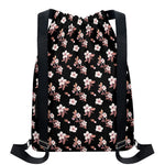 Watercolor Cherry Blossom Pattern Print Drawstring Backpack