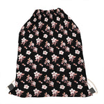 Watercolor Cherry Blossom Pattern Print Drawstring Bag