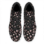 Watercolor Cherry Blossom Pattern Print High Top Leather Sneakers