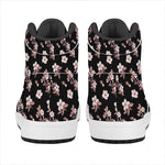 Watercolor Cherry Blossom Pattern Print High Top Leather Sneakers