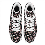 Watercolor Cherry Blossom Pattern Print High Top Leather Sneakers