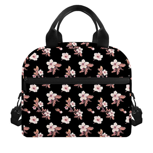Watercolor Cherry Blossom Pattern Print Insulated Lunch Bag