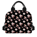Watercolor Cherry Blossom Pattern Print Insulated Lunch Bag