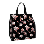 Watercolor Cherry Blossom Pattern Print Insulated Lunch Tote