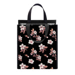 Watercolor Cherry Blossom Pattern Print Insulated Lunch Tote