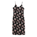 Watercolor Cherry Blossom Pattern Print Jersey Midi Cami Dress