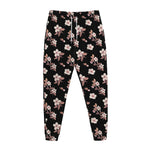 Watercolor Cherry Blossom Pattern Print Jogger Pants