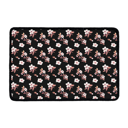 Watercolor Cherry Blossom Pattern Print Kitchen Mat
