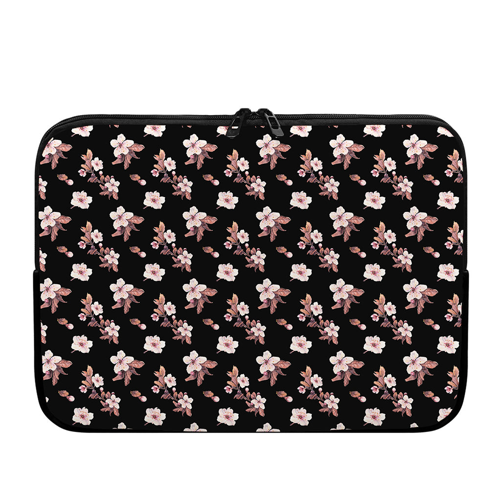 Watercolor Cherry Blossom Pattern Print Laptop Sleeve