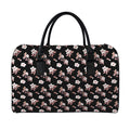 Watercolor Cherry Blossom Pattern Print Leather Duffel Bag