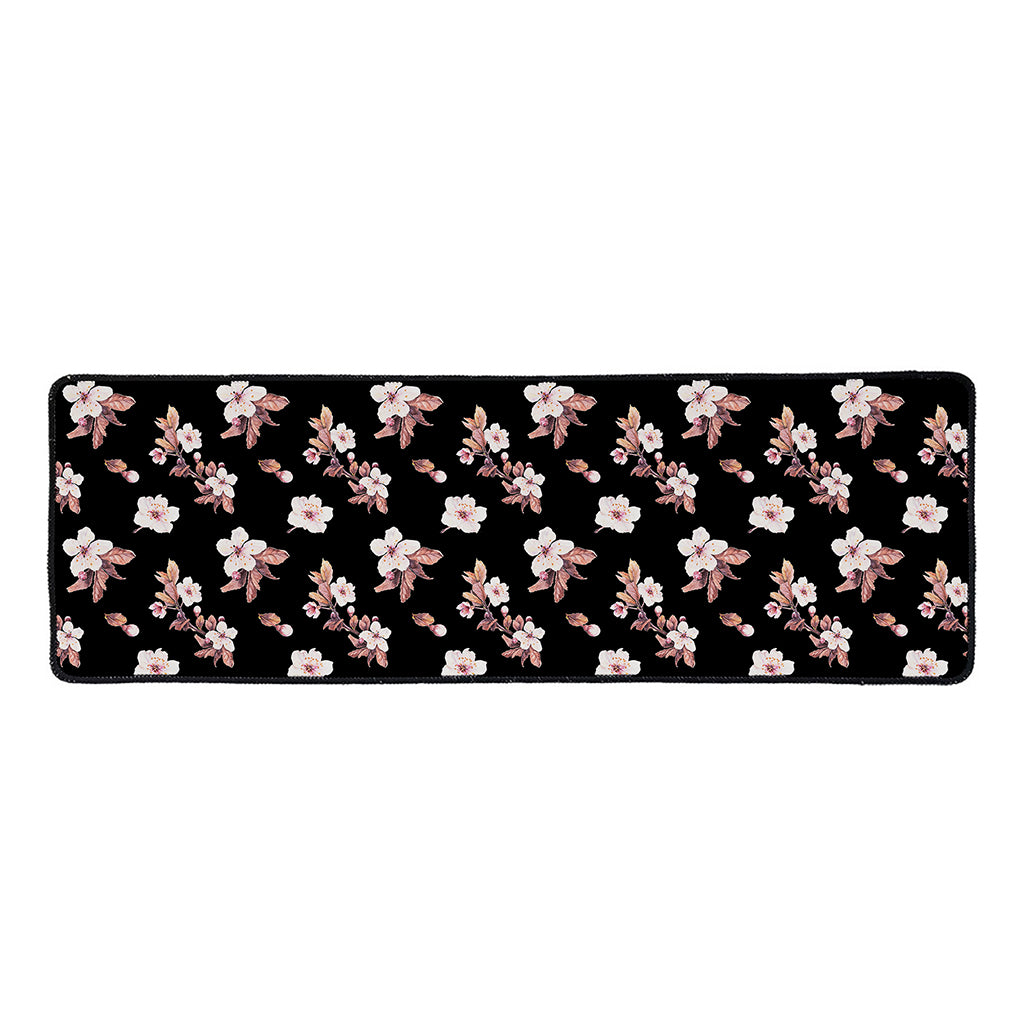 Watercolor Cherry Blossom Pattern Print Long Kitchen Mat