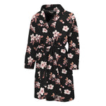 Watercolor Cherry Blossom Pattern Print Men's Bathrobe