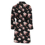Watercolor Cherry Blossom Pattern Print Men's Bathrobe