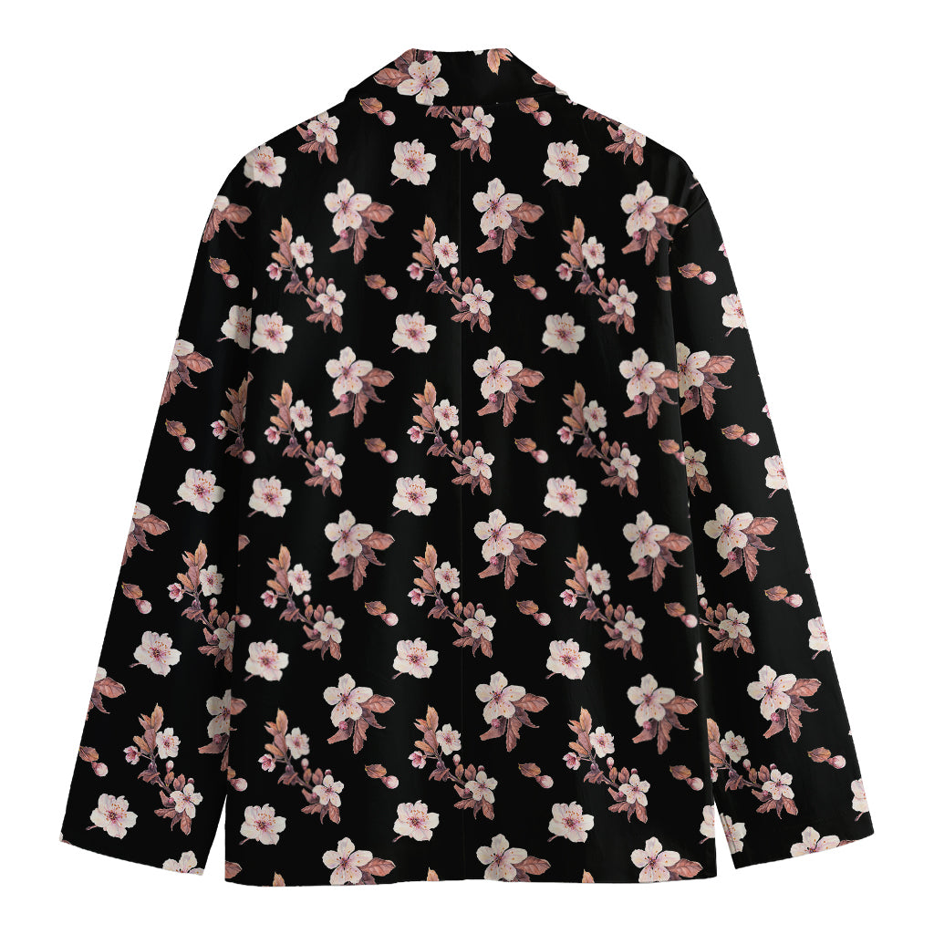 Watercolor Cherry Blossom Pattern Print Men's Blazer