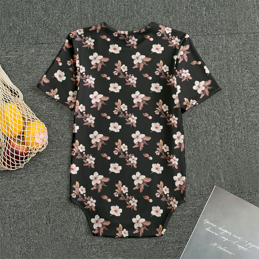 Watercolor Cherry Blossom Pattern Print Men's Bodysuit