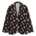 Watercolor Cherry Blossom Pattern Print Men's Cotton Blazer