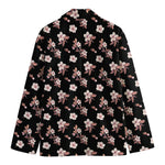 Watercolor Cherry Blossom Pattern Print Men's Cotton Blazer