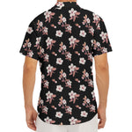 Watercolor Cherry Blossom Pattern Print Men's Deep V-Neck Shirt