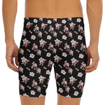 Watercolor Cherry Blossom Pattern Print Men's Long Boxer Briefs
