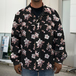 Watercolor Cherry Blossom Pattern Print Men's Shirt Jacket
