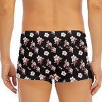 Watercolor Cherry Blossom Pattern Print Men's Short Boxer Briefs