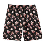Watercolor Cherry Blossom Pattern Print Men's Swim Trunks