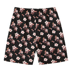 Watercolor Cherry Blossom Pattern Print Men's Swim Trunks