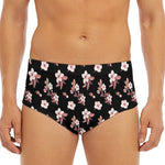 Watercolor Cherry Blossom Pattern Print Men's Triangle Swim Briefs