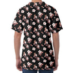 Watercolor Cherry Blossom Pattern Print Men's Velvet T-Shirt