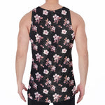Watercolor Cherry Blossom Pattern Print Men's Velvet Tank Top