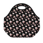 Watercolor Cherry Blossom Pattern Print Neoprene Lunch Bag