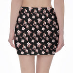 Watercolor Cherry Blossom Pattern Print Pencil Mini Skirt