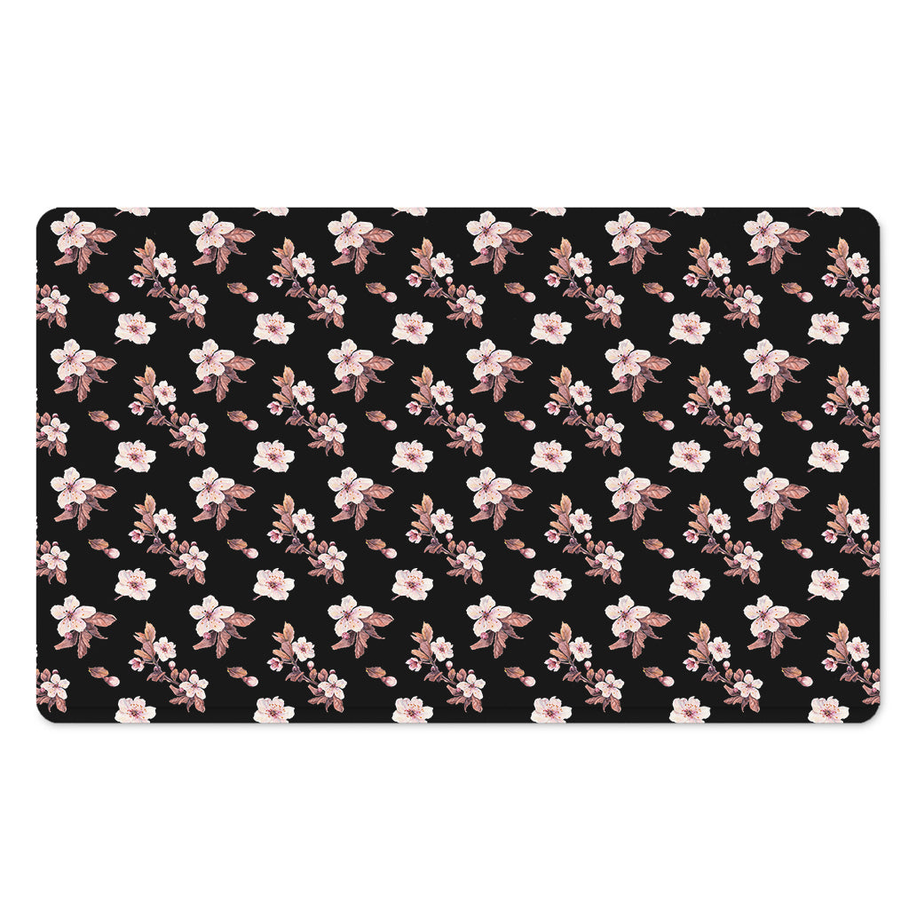 Watercolor Cherry Blossom Pattern Print Polyester Doormat
