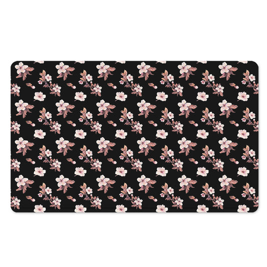 Watercolor Cherry Blossom Pattern Print Polyester Doormat