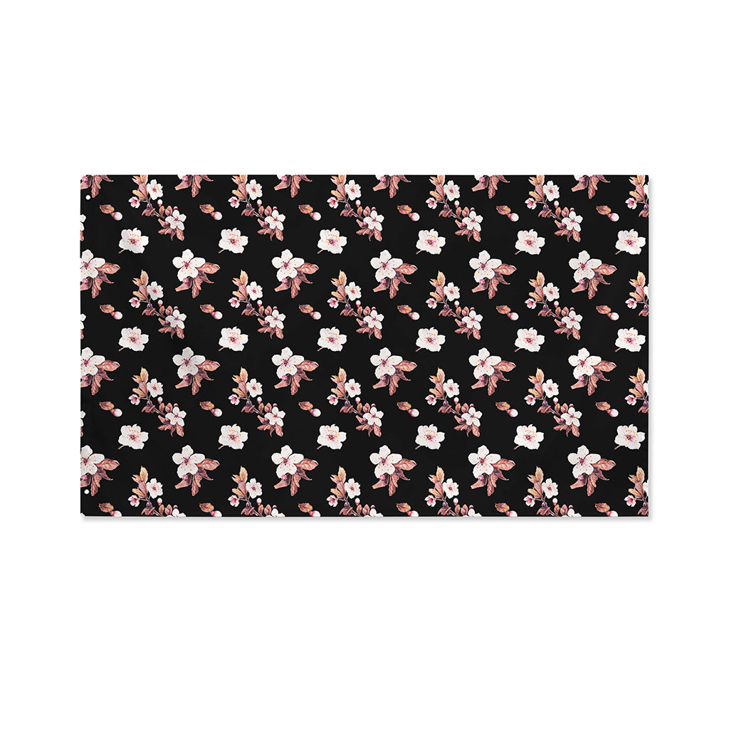 Watercolor Cherry Blossom Pattern Print Polyester Flag