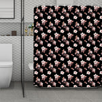 Watercolor Cherry Blossom Pattern Print Polyester Shower Curtain