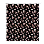 Watercolor Cherry Blossom Pattern Print Polyester Shower Curtain