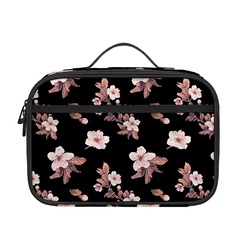 Watercolor Cherry Blossom Pattern Print Portable Lunch Bag