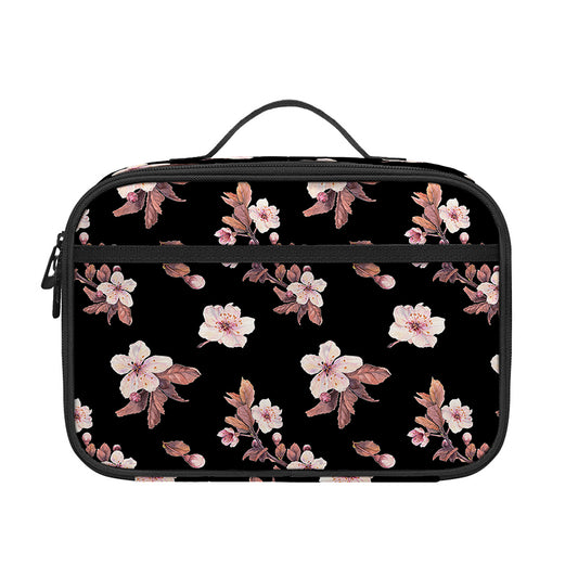 Watercolor Cherry Blossom Pattern Print Portable Lunch Bag