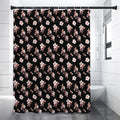 Watercolor Cherry Blossom Pattern Print Premium Shower Curtain