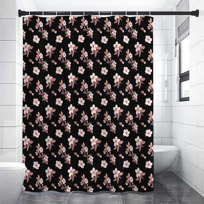 Watercolor Cherry Blossom Pattern Print Premium Shower Curtain