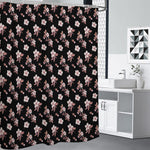 Watercolor Cherry Blossom Pattern Print Premium Shower Curtain