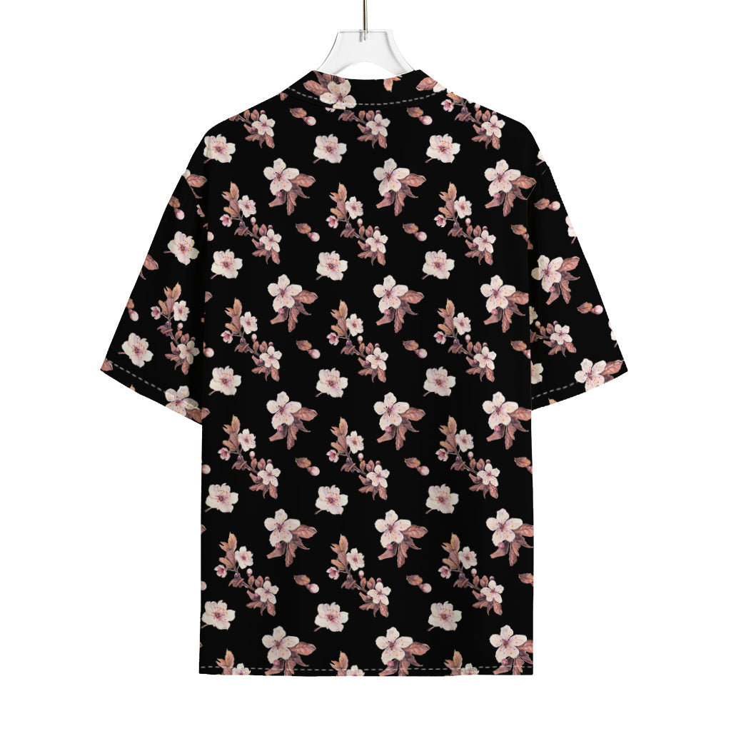 Watercolor Cherry Blossom Pattern Print Rayon Hawaiian Shirt