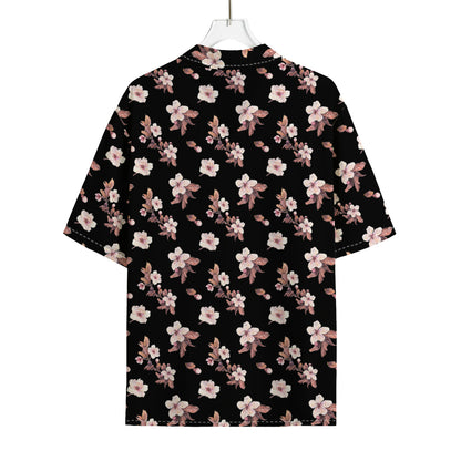 Watercolor Cherry Blossom Pattern Print Rayon Hawaiian Shirt